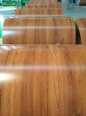 Cuộn dây nhôm tráng màu AA3105 Cuộn nhôm phủ polyester màu gỗ dùng làm đồ trang trí và vật liệu cửa