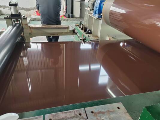 Tấm nhôm nhẹ dùng cho mái nhà làm từ hợp kim 3105 PPG Kynar PVDF màu xám mờ Ral 7046, cuộn sơn sẵn rộng 49 inch